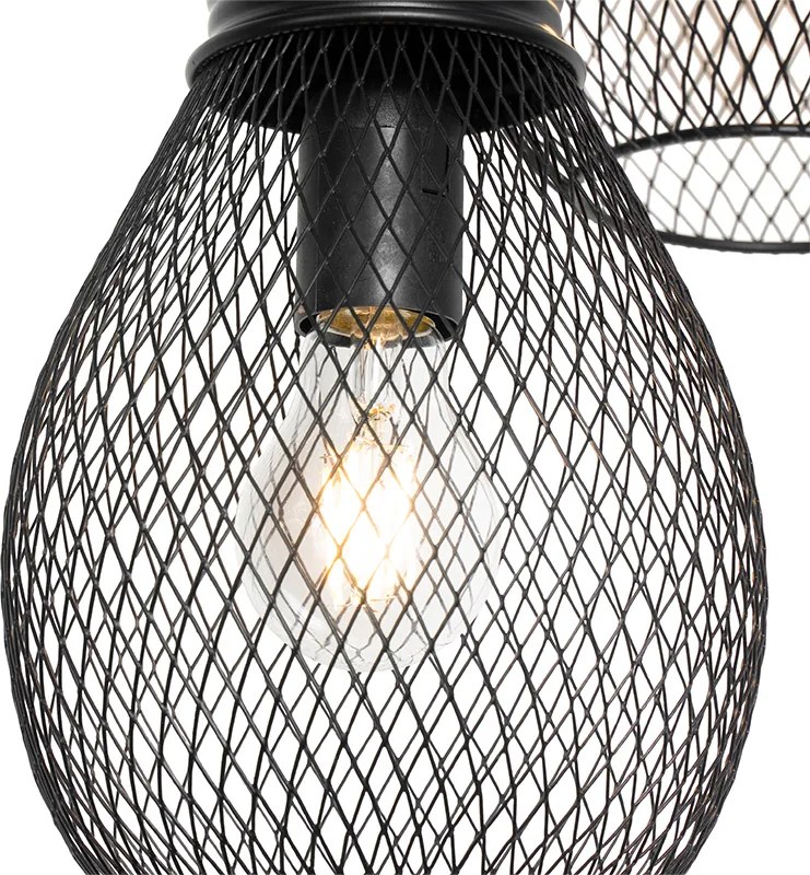 Designerska lampa wisząca czarna 3-światłowa - Raga