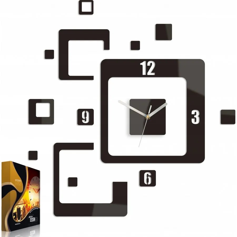 Zegar ścienny naklejany kwadratowy nowoczesny do salonu loft nowoczesny