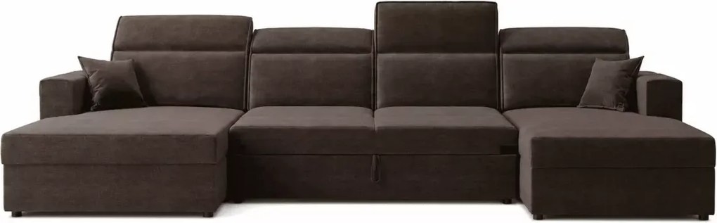 Narożnik Maniro U – duża sofa narożna w kształcie U z funkcją spania i pojemnikiem na pościel