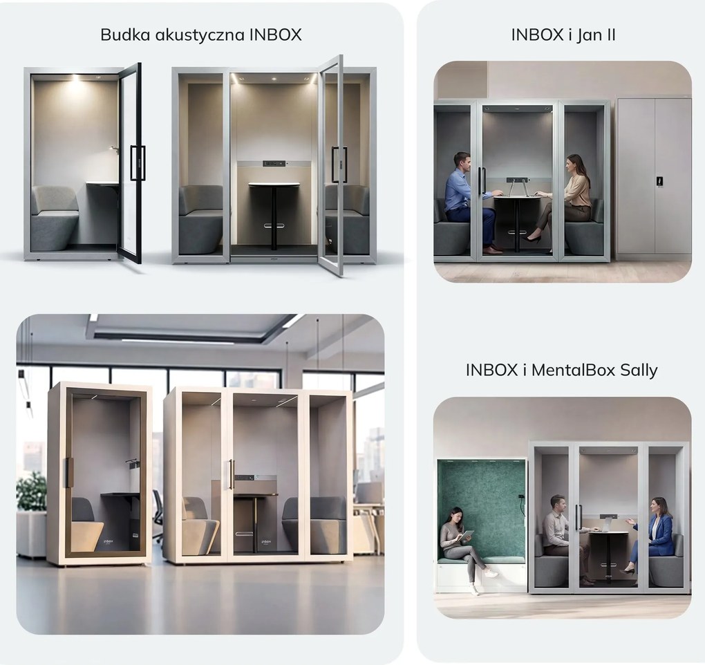 Budka akustyczna do biura INBOX 4-osobowa 2100 x 2200 x 1220 mm