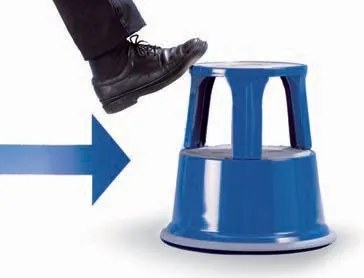 Taboret mobilny stalowy, szary