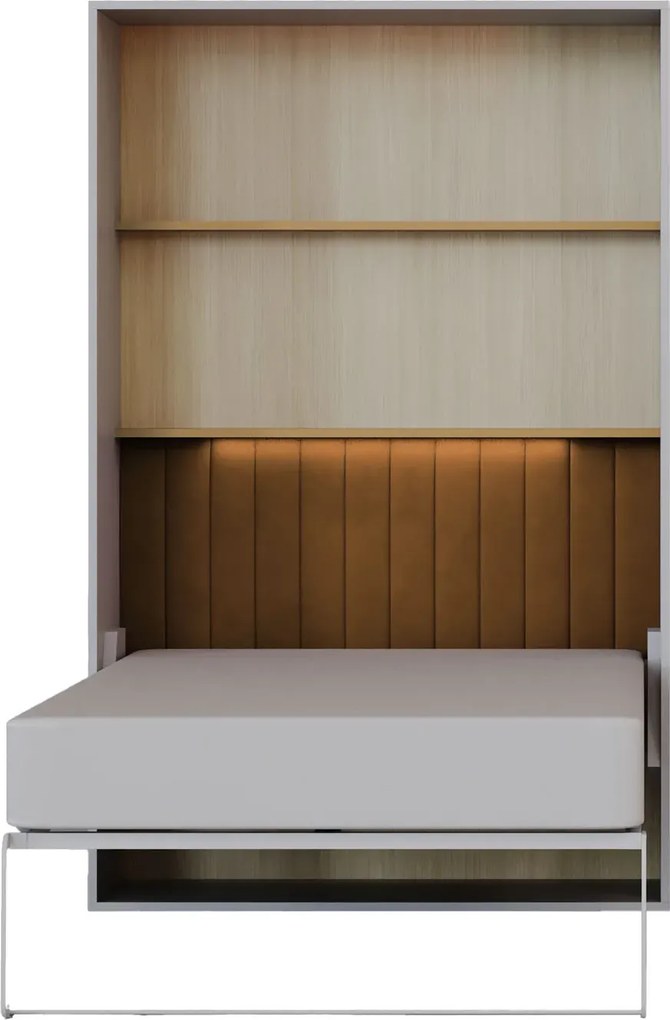 Łóżko chowane w ścianie do pokoju nastolatka kaszmir + żółty D9-G58