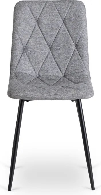 Zestaw Stół Okrągły Rozkładany HARRY 102-142 cm Dąb Artisan/Czarny i 6 Krzeseł Tapicerowanych ROBIN 2 Szarych Nowoczesnych
