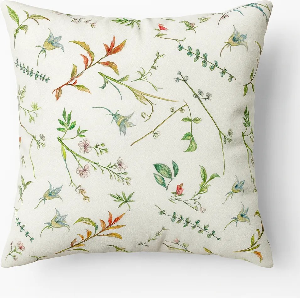 Poduszka dekoracyjna o delikatnym motywie roślinnym