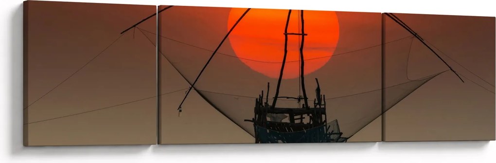 Obraz - Wschód słońca, jezioro Pakpra (170x50 cm)