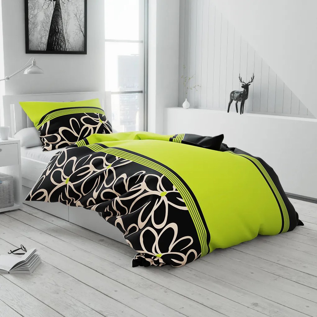 PrzytulneMieszkanie.pl PrzytulneMieszkanie.pl Bawełniana pościel BELLA BLEND zielona Rozmiar pościeli: 70 x 90 cm | 140 x 200 cm