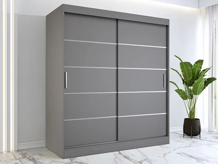 Szafa przesuwna antracyt 180 cm - Bohosa 5X