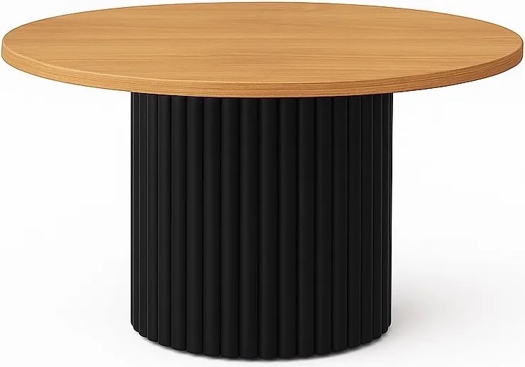 Okrągły stolik kawowy Pico o średnicy 90 cm, podstawa czarna