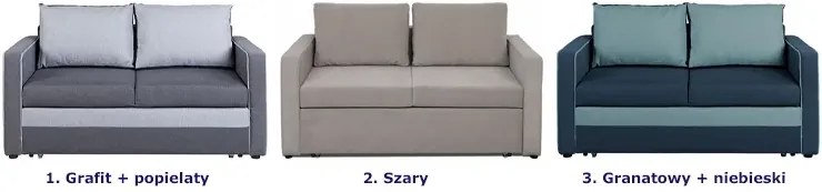 Granatowo-niebieska sofa z pojemnikiem - Ridon