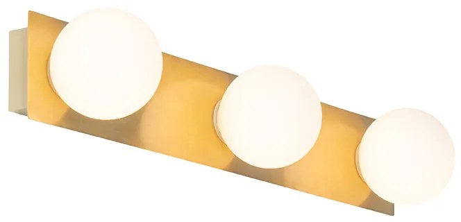 Nowoczesna lampa ścienna złota 48 cm IP44 3-światłowa - Cederic Nowoczesny Oswietlenie wewnetrzne