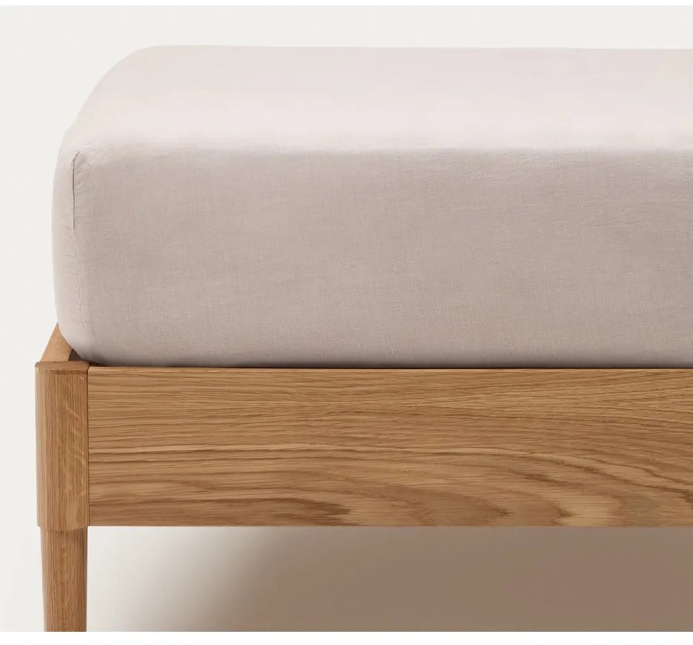 Szarobrązowe bawełniane prześcieradło z gumką 90x200 cm Simmel – Kave Home