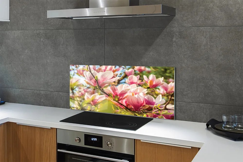 Szklany Panel Różowa magnolia