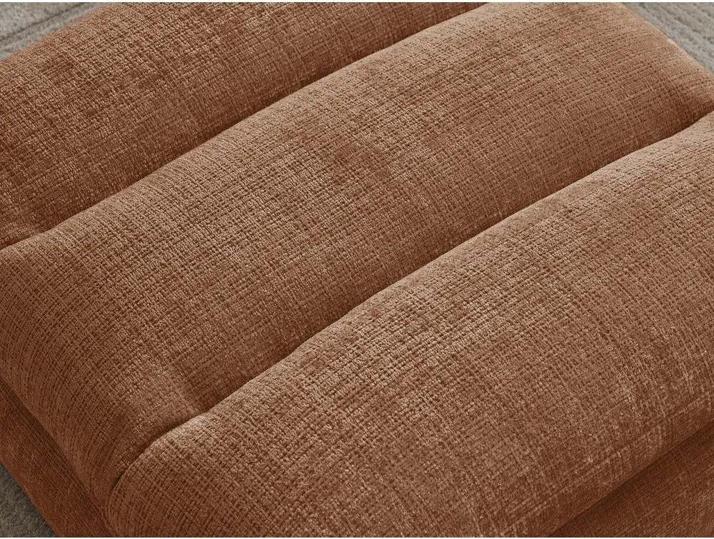 Pomarańczowy podnóżek z tkaniny szenilowej Neil – Bobochic Paris