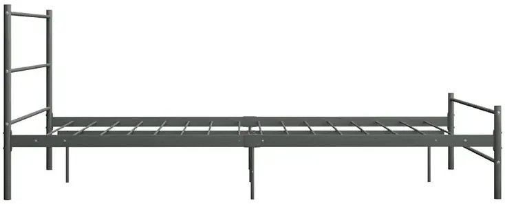 Szare metalowe łózko dwuosobowe 140x200 cm C0-F55