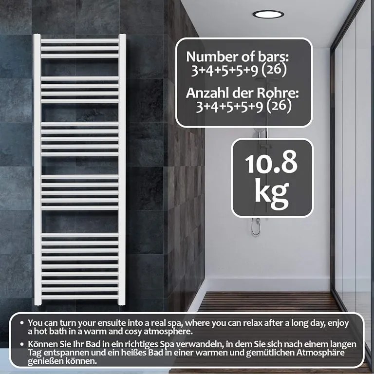 Grzejnik łazienkowy 1600 x 600 mm, biały