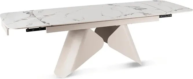 Zestaw Stół Rozkładany VERONA 160-240 cm Biały Marmur/Kaszmir i 4 Krzesła ASPEN 2 Beżowe