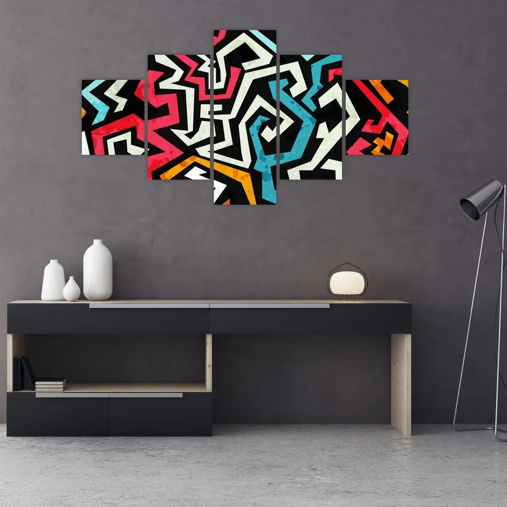 Obraz abstrakcji graficznej (125x70 cm)