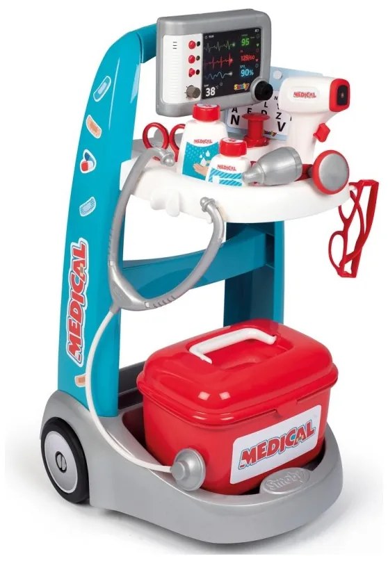 Smoby elektroniczny wózek medyczny lekarski 16 akcesoriów