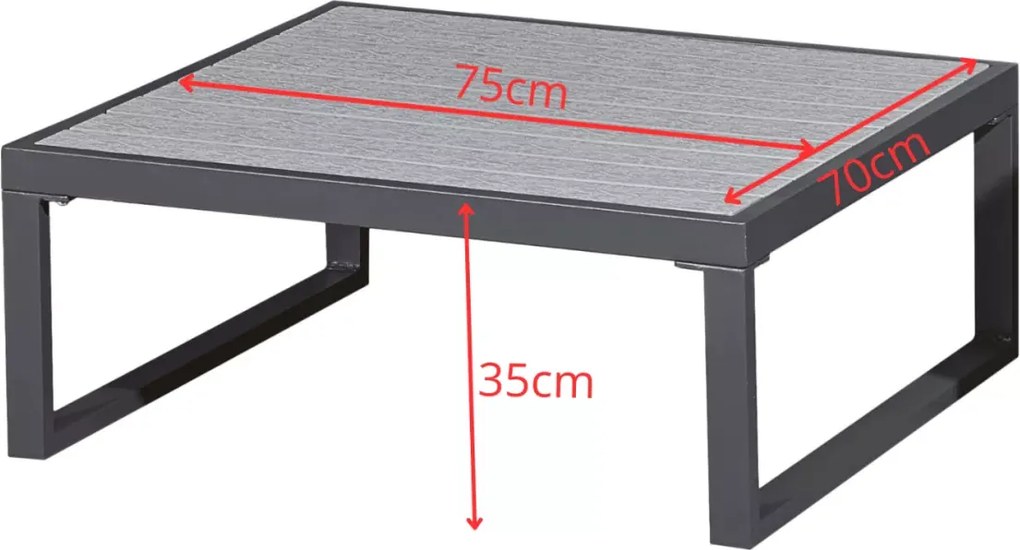 Lumo – stylowy stolik ogrodowy z aluminium, idealny na taras, balkon i do ogrodu