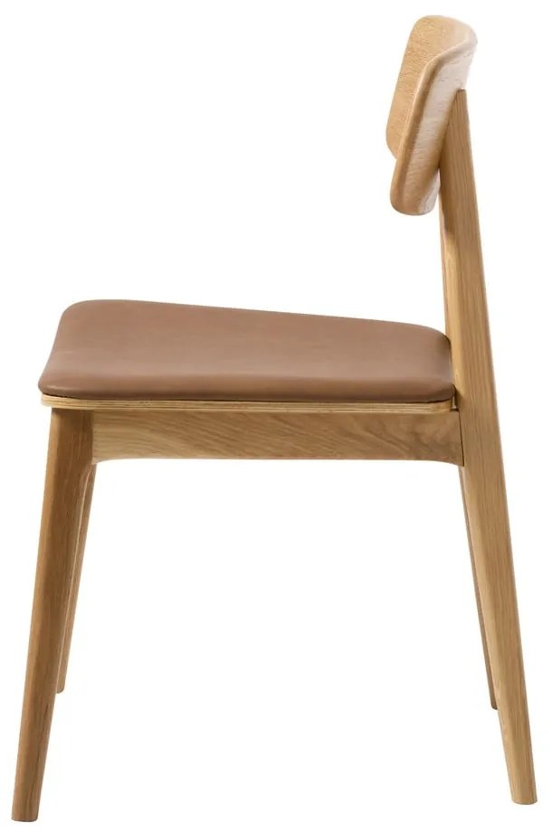 Koniakowo-naturalne krzesło z imitacji skóry Livo – Unique Furniture