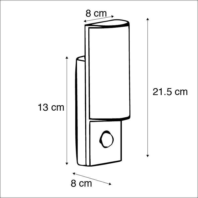 Zewnetrzna Nowoczesna lampa ścienna zewnętrzna ciemnoszara z czujnikiem ruchu - Harry Nowoczesny Oswietlenie zewnetrzne