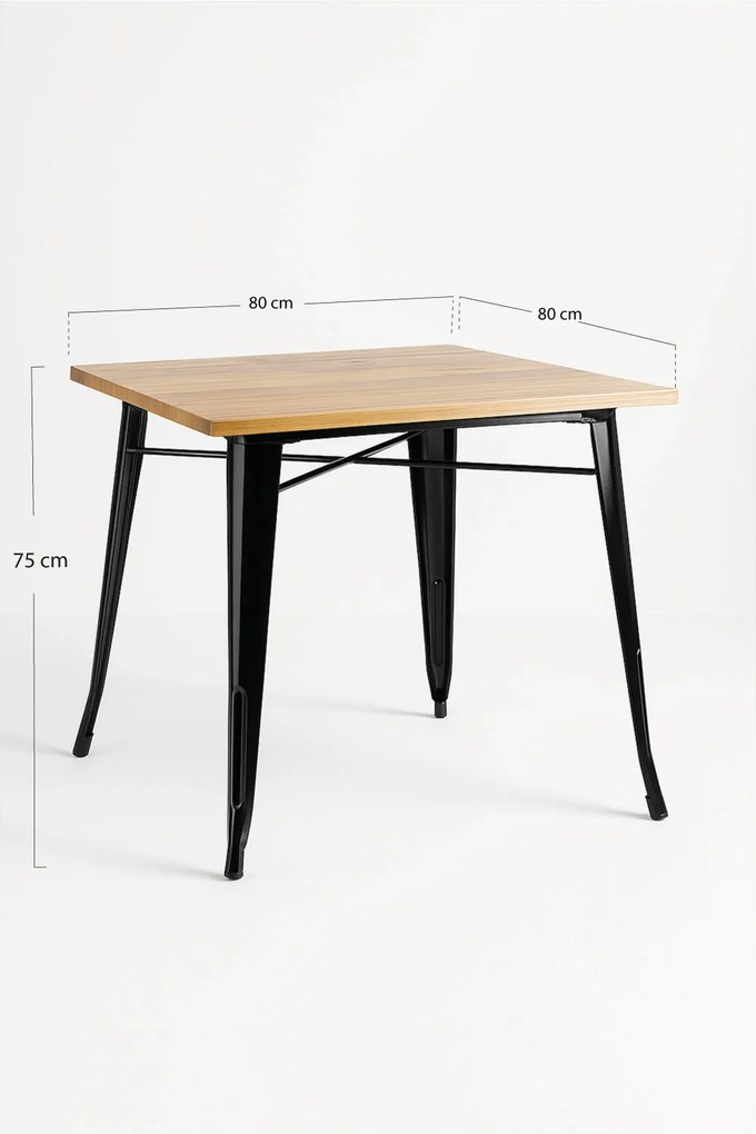 Kwadratowy stó z naturalnego drewna Torix 80 cm