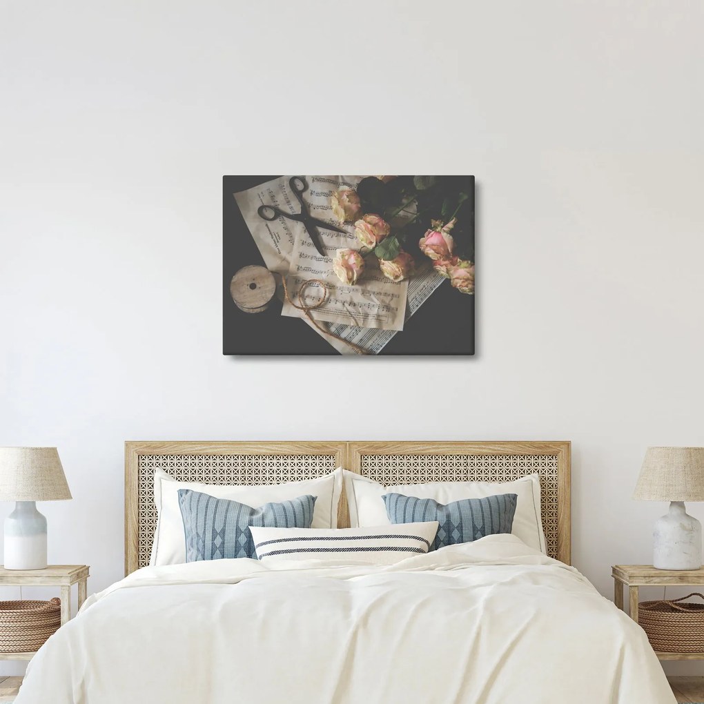 Obraz nut i róż (70x50 cm)