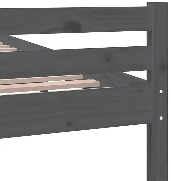 Dwuosobowe szare łóżko z drewna 160x200 C3-F68
