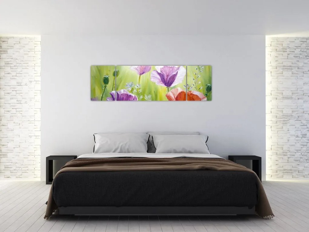 Obraz - Maki (170x50 cm)