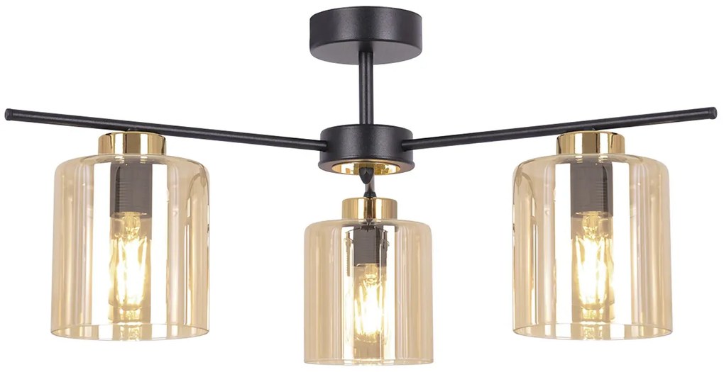 Lampa z trzema kloszami sufitowa beżowa A6-Z44