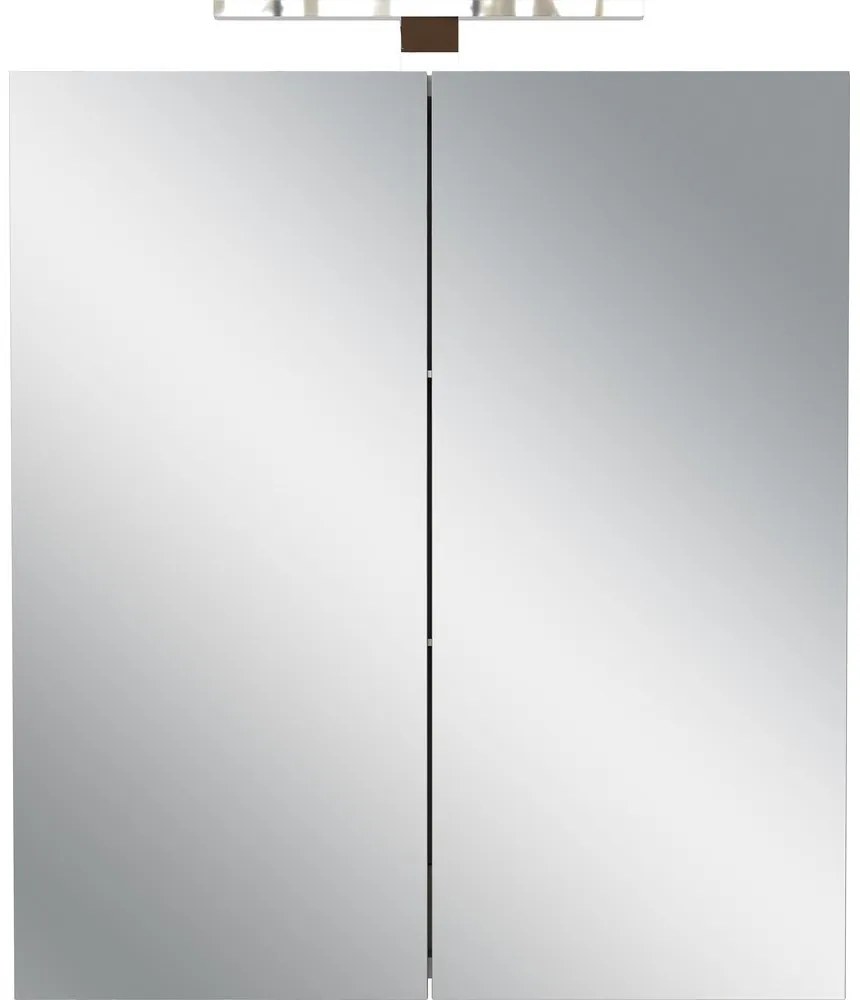 Kremowa wisząca szafka łazienkowa z lustrem 60x71 cm Arcena – Germania