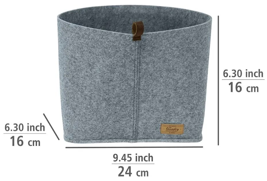 Szary tekstylny organizer Wenko Felt, 24x16 cm