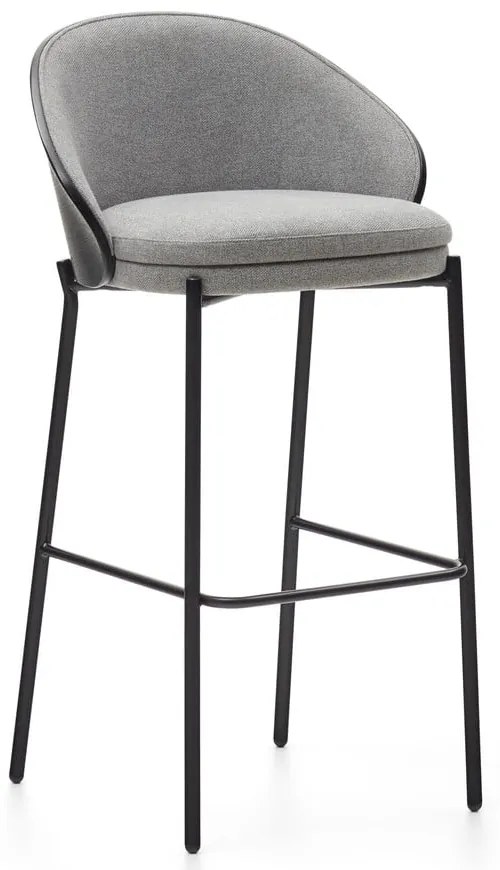 Czarno-szary hoker (wysokość siedziska 77 cm) Eamy – Kave Home