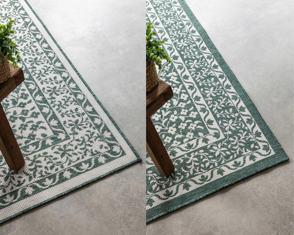 Dywan dwustronny zewnętrzny Gemini Alladyn zielono-kremowy 160 cm x 230 cm