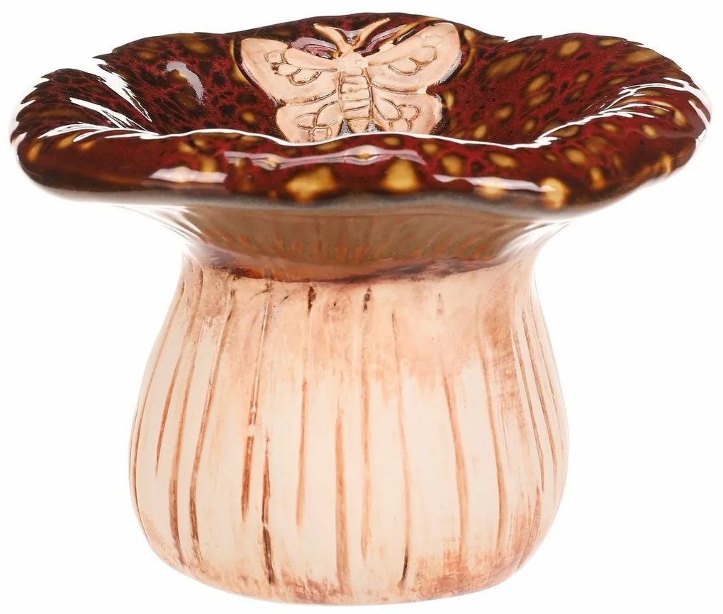 Ceramiczna miska do picia Grzyb tygrysi, 17 x 12 x17 cm, ceramika