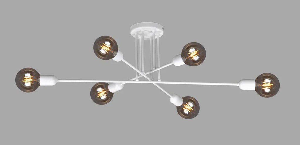 Biała metalowa lampa sufitowa patyki bez kloszy - A726-Kazasa