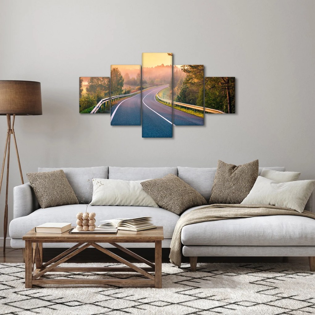 Obraz - Podróż o wschodzie słońca (125x70 cm)