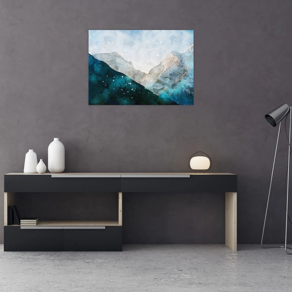 Obraz - Rysunek gór (70x50 cm)