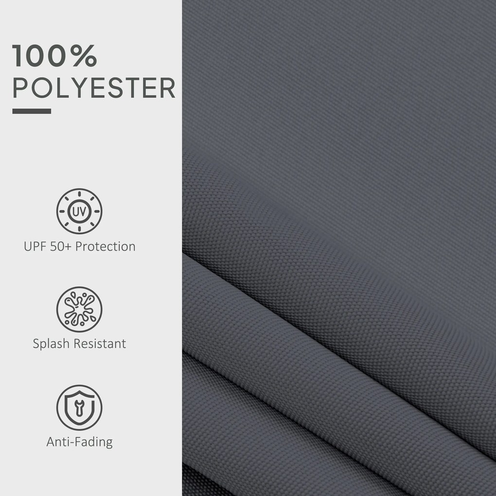 Outsunny Zasłona Markizowa z Falbanką Wodoodporna Materiał Zamienny na Markizy 4 x 3 m Szara