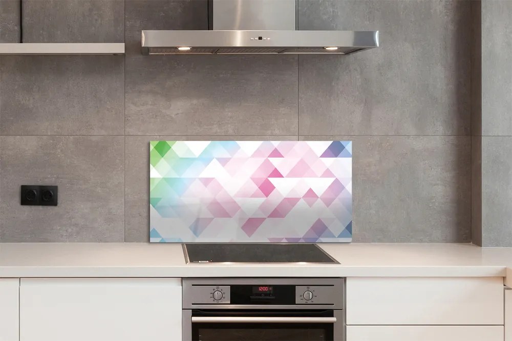 Panel szklany do Kuchni Tęczowy Wzór Diamentów