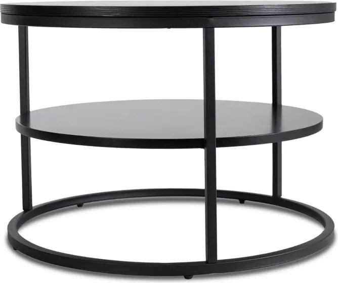 Stolik Kawowy z Półką BEST 70 cm Czarny Nowoczesny