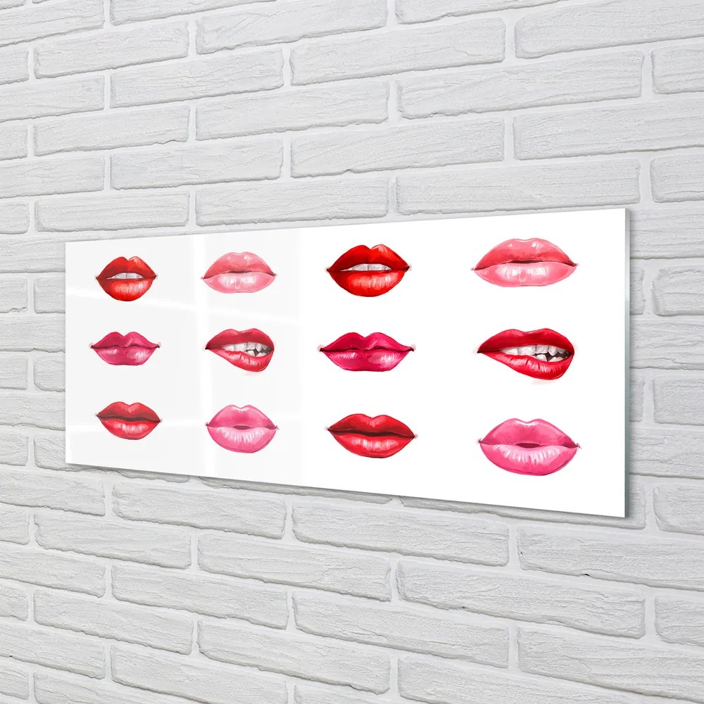 Panel szklany do Kuchni Czerwono-Różowe Usta