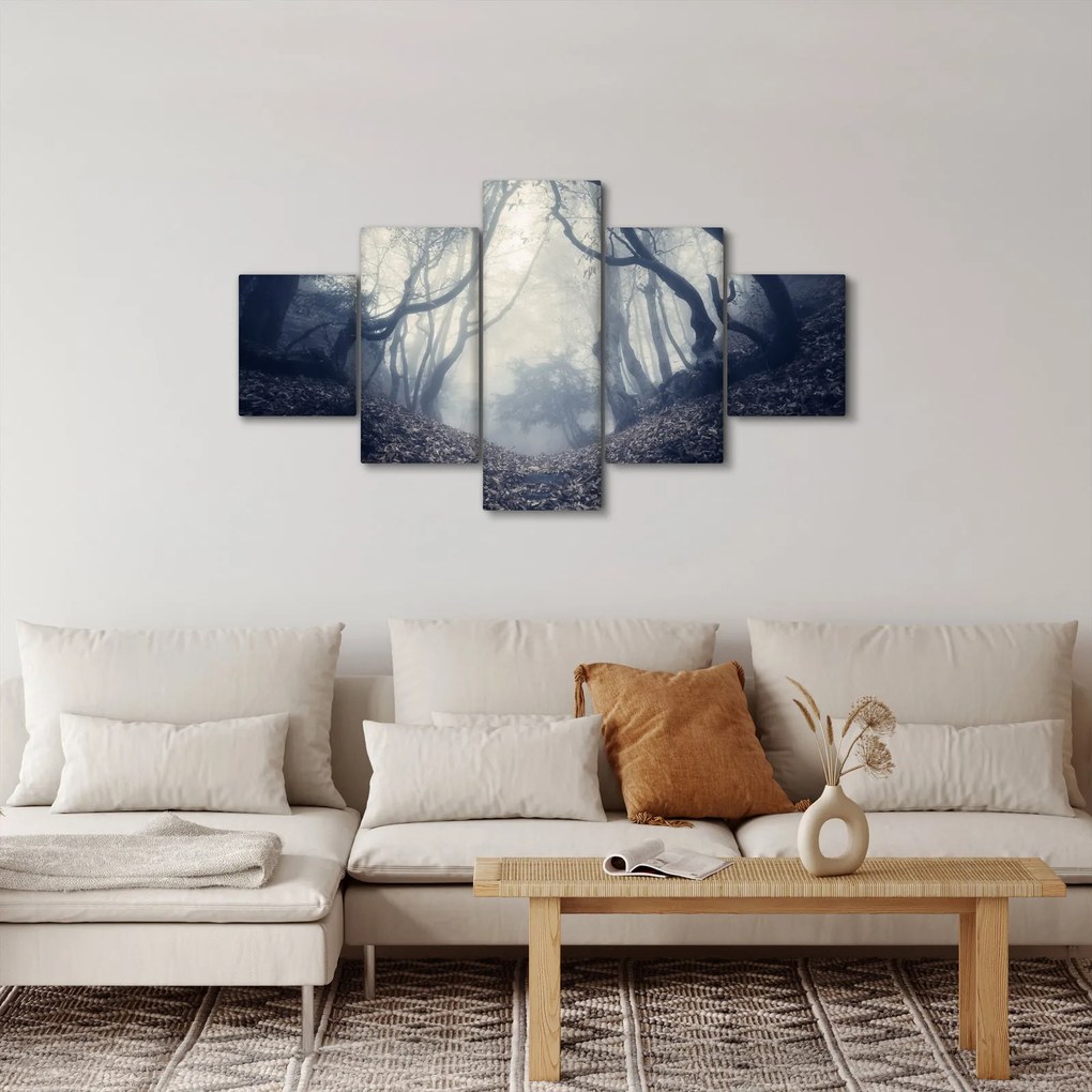 Obraz- Las we mgle (125x70 cm)