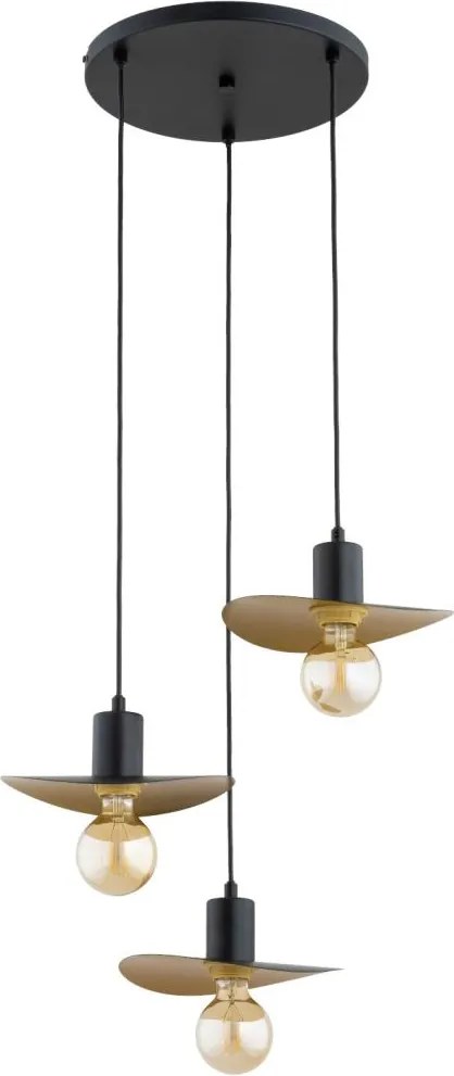 Žyrandol na lince SAVANA 3xE27/15W/230V czarny/złoty