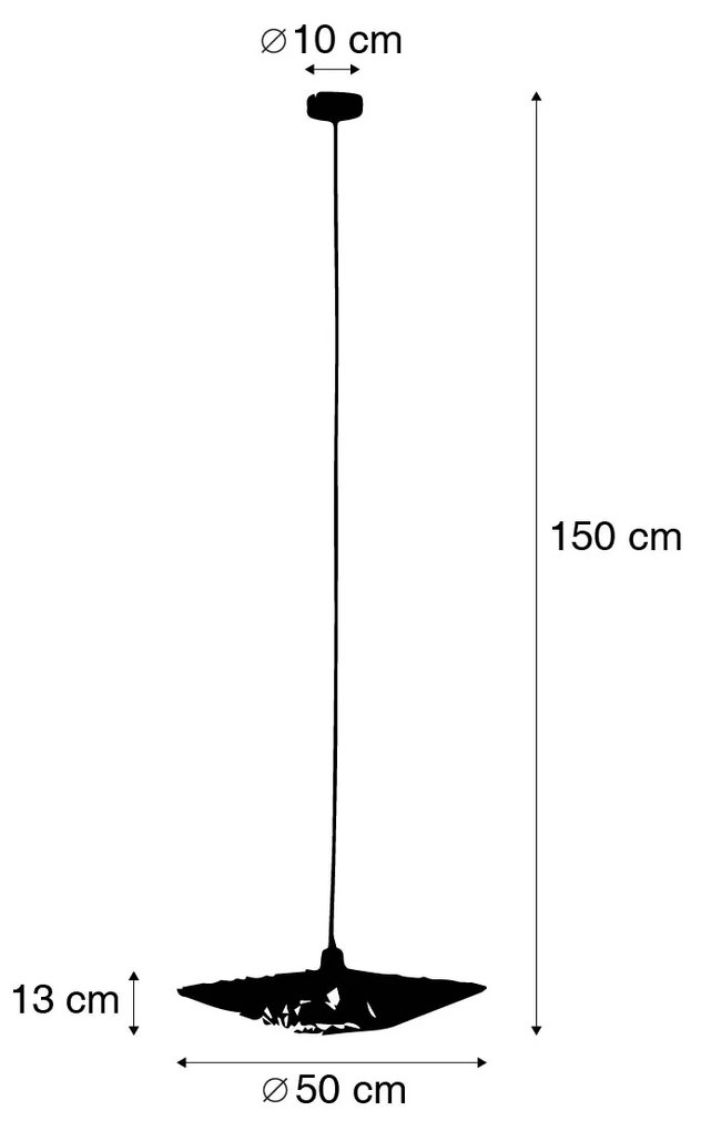 Orientalna lampa wisząca bambusowa 50 cm - RinaKolonialny Oswietlenie wewnetrzne