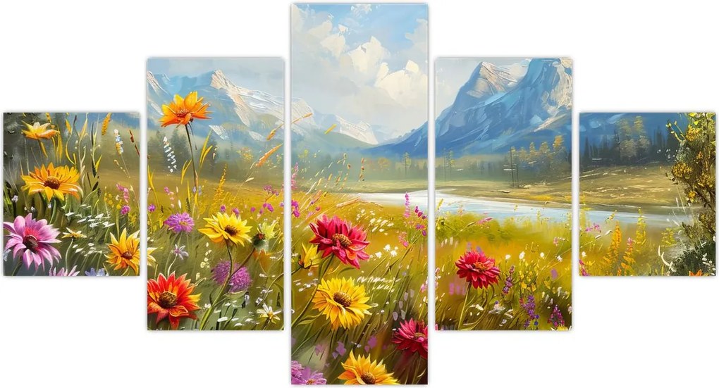 Obraz - Malowany krajobraz (125x70 cm)
