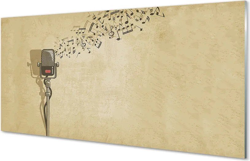 Panel szklany do Kuchni Mikrofon i Zapis Nutowy
