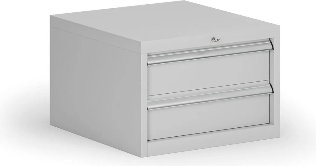Kontener warsztatowy do zawieszenia G8, 2x szuflada, 560 x 600 x 383 mm, szary