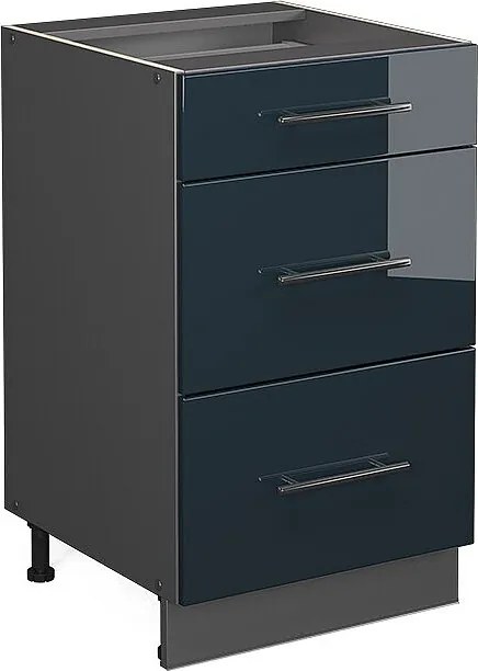 Szafka dolna do kuchni ciemnoniebieski wysoki połysk 50x51.6x82 fame-line