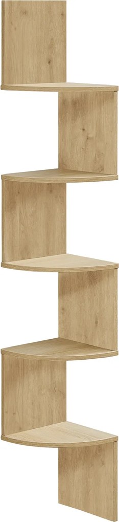 Regał wiszący narożny Faro 072 - półka ścienna 5 poziomów, dąb artisan